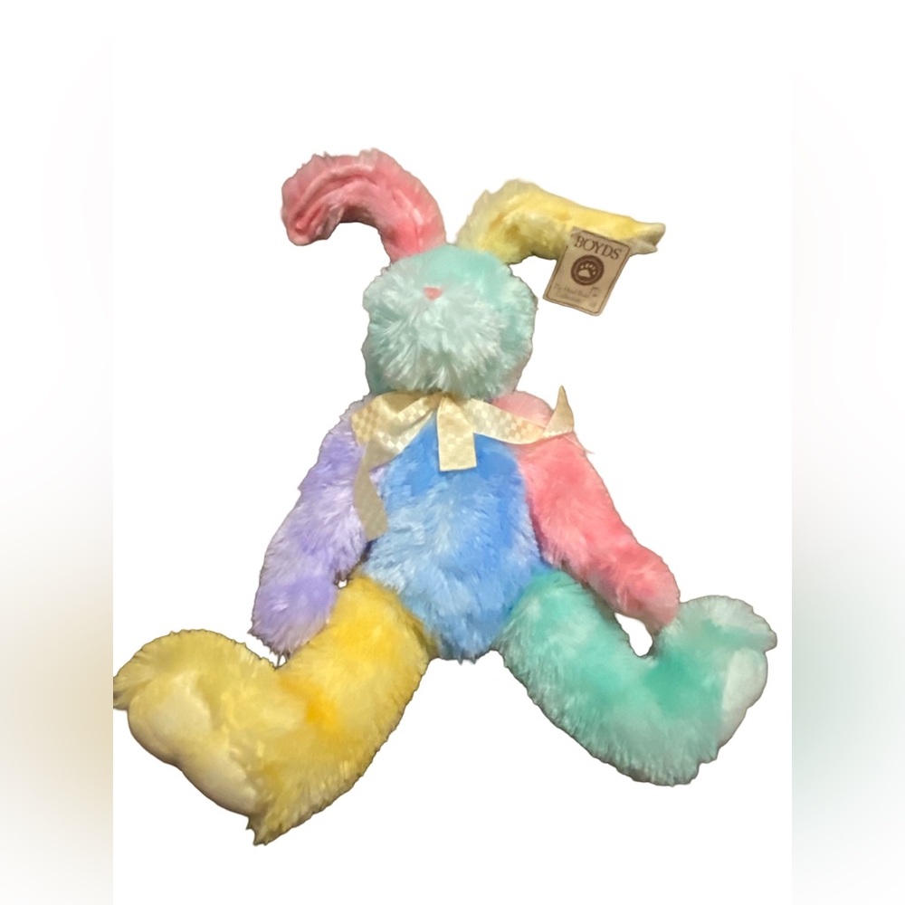Vintage Boyds Rainbow Bunny Rabbit Head Bean Collection New With Tags